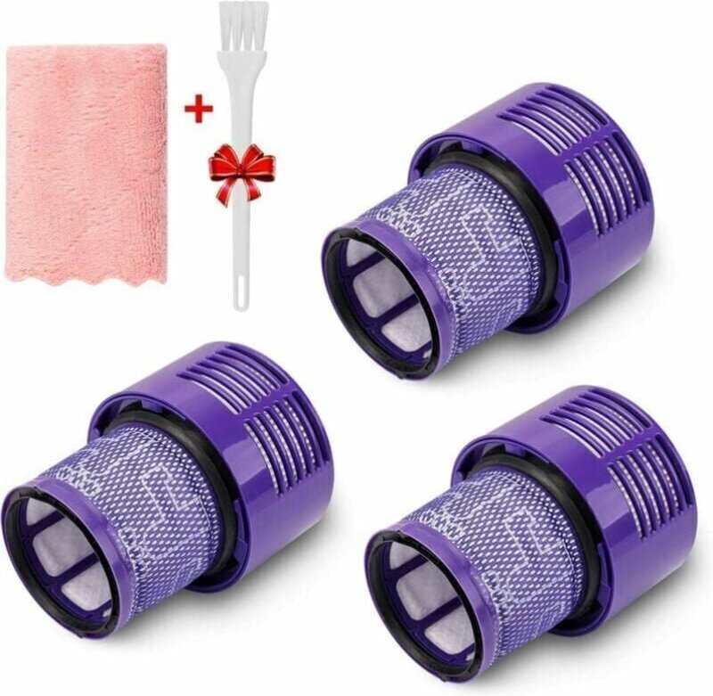 3 Stück Ersatzfilter für die Dyson V10-Serie, Ersatzfilter-Teilenummer 969082-01