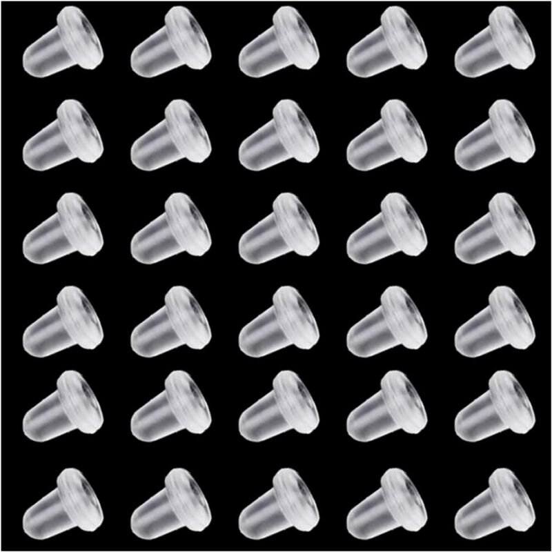 200 Stück transparente Silikon-Ohrstöpsel, Ohrring-Stopper, Ohrring-Sicherheitsverschlüsse (Größe 4 x 4 mm) (200 Stück)