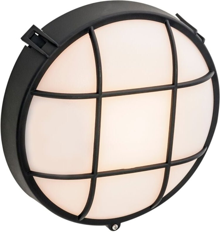 Fond plafón de pared exterior para bombilla E27 en color negro