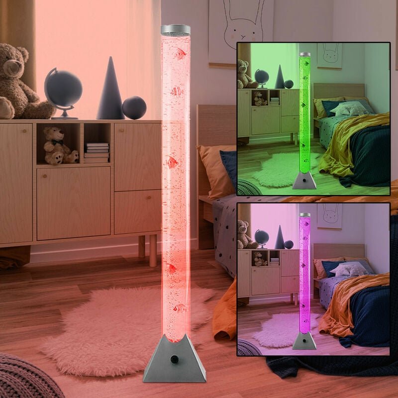 Rgb led Steh Leuchte Wohn Zimmer Wasser Sprudel Säule Deko Fische Stand Lampe