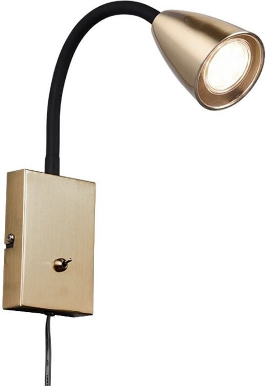 Flexible Leselampe wanda, Wandleuchte mit & ohne Stecker, Messing matt