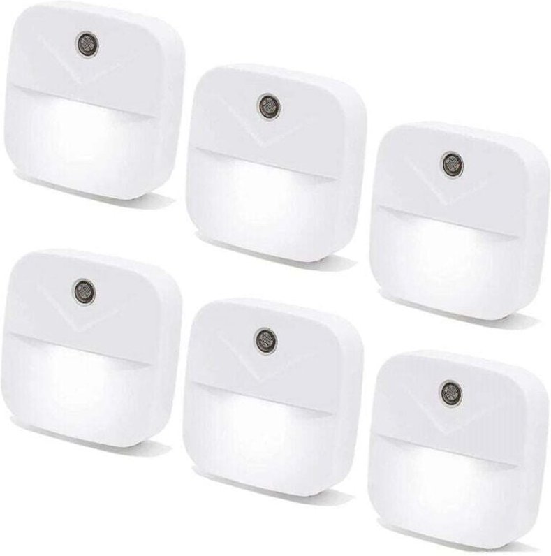 6er-Pack LED-Nachtlichter zum Einstecken, intelligente Nachtlichter mit europäischem Stecker für Dämmerungssensoren bis ...