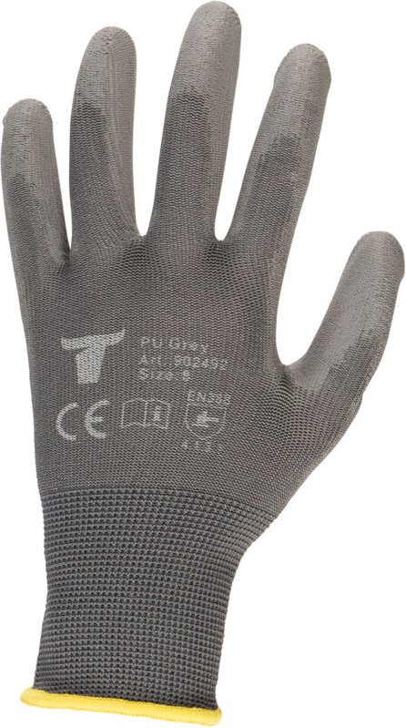 Montagehandschuh, 12 Paar, Größe 8, Nylon mit PU-Beschichtung, Exzellentes Tastgefühl, Griffsicherheit, hohe Abriebfesti...