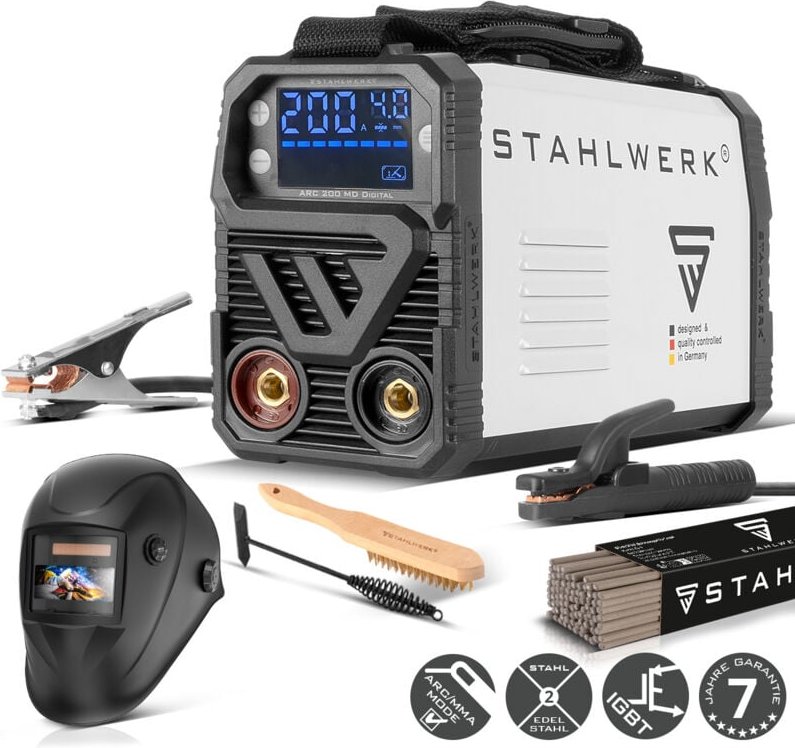Stahlwerk - Schweißgerät arc 200 md Digital Vollausstattung - Inverter 200 Ampere