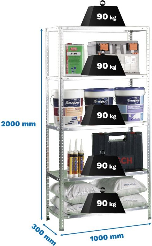 Simonrack Comfort Superplus 5/300 Galvanisierte Robuste Regale