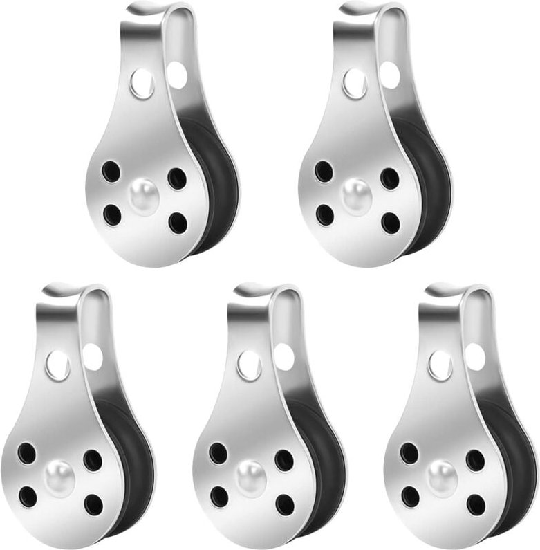 5-teiliger Flaschenzug, Heberolle, robuster Edelstahl-Einzelflaschenzug, Tragkraft 50 kg, Marine-Stiftflaschenzug, für K...