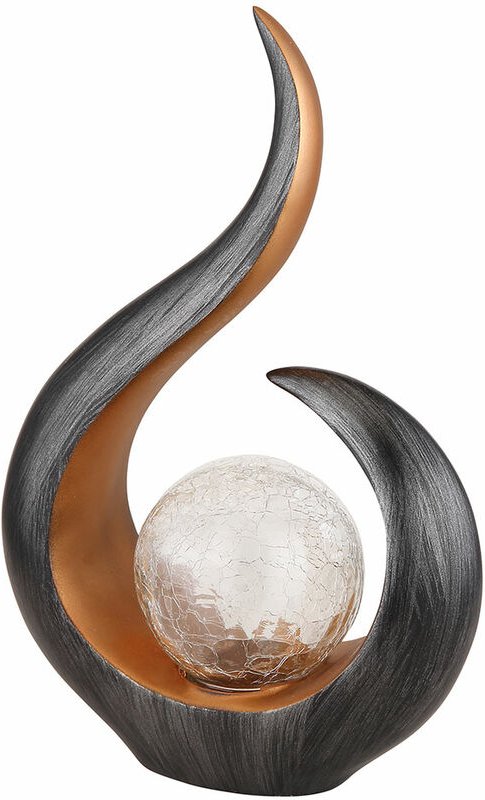 Solarlampen für Außen zum stellen led Solar Garten led Skulptur geschwungen Farbwechsler, Kunststoff Glas, 1x rgb led Ak...