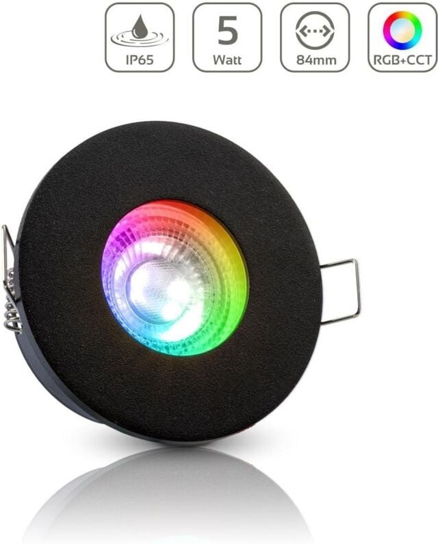 Thumbnail - Einbauspot IP65 rund - Farbe: Schwarz - LED Leuchtmittel: GU10 5W RGB+CCT