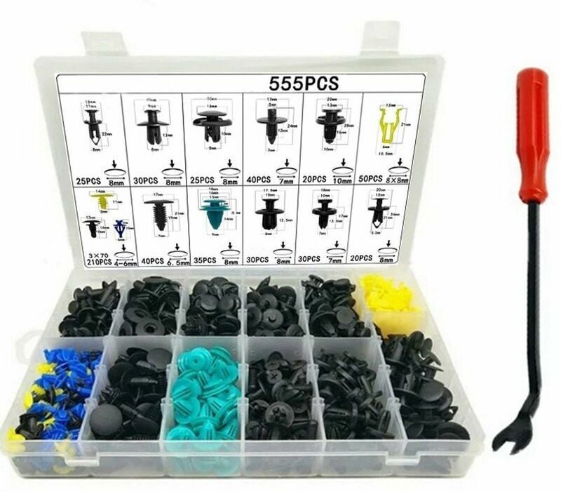 555 Stück Kunststoff-Autoverschlüsse mit Entfernungswerkzeugen, Autoverkleidung, Türverkleidung, Halteklammern