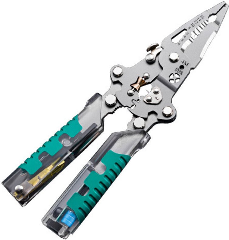 8-in-1 Abisolierzange mit Spannungsprüfer, Multifunktionszange zum Schneiden und Ziehen von Drähten, professionelle Elek...