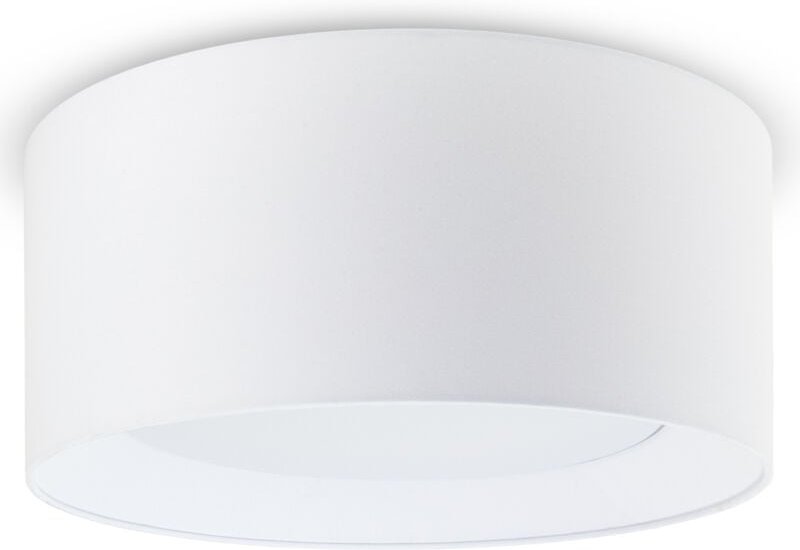 Deckenlampe Esstisch Deko Wohnzimmer Modern Büro Rund Lampenschirm Stoff E27 Weiß, Ø45cm - Paco Home