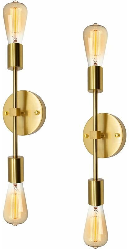 Vanity Light Industrie-Wandleuchte, 2er-Pack Vintage-Badezimmerleuchten, goldene Wandleuchte, Vanity Light Retro-Lampe, ...