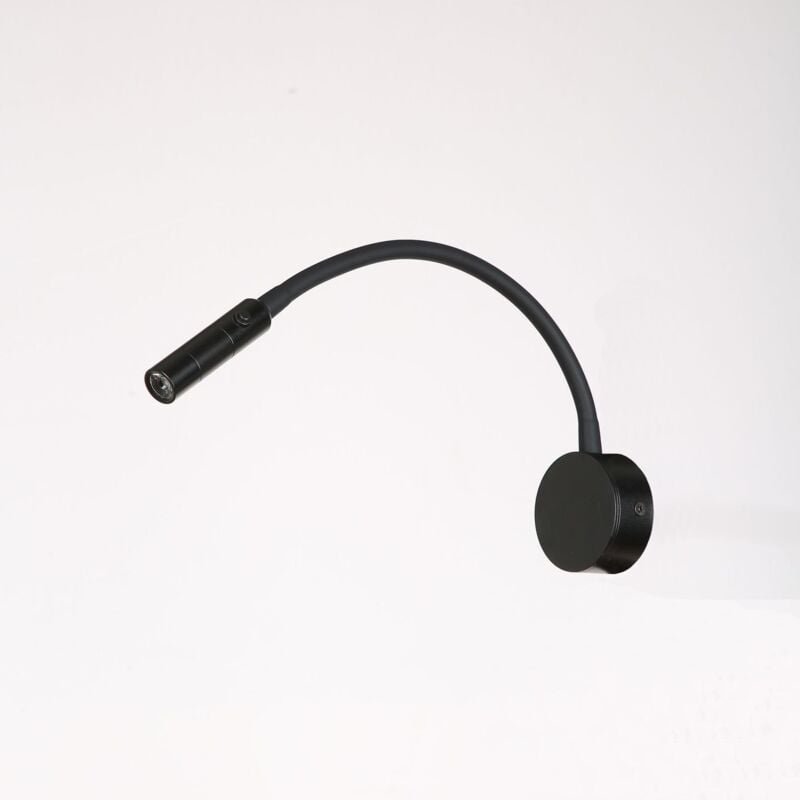 Thumbnail - Schwarze Leselampe, 3 w, 3000 k, led, flexible Schwanenhalslampe, 240 v, wandmontiertes Leselicht mit Schalter für Schla...