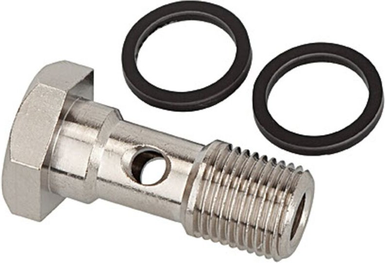 Hohlschraube, einfach, g 3/8, Messing vernickelt - Riegler