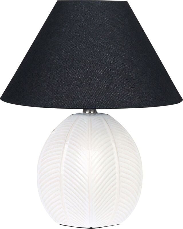 Beliani - Tischlampe Beige Keramiksockel Stoffschirm Raumbeleuchtung Nachttischlampe