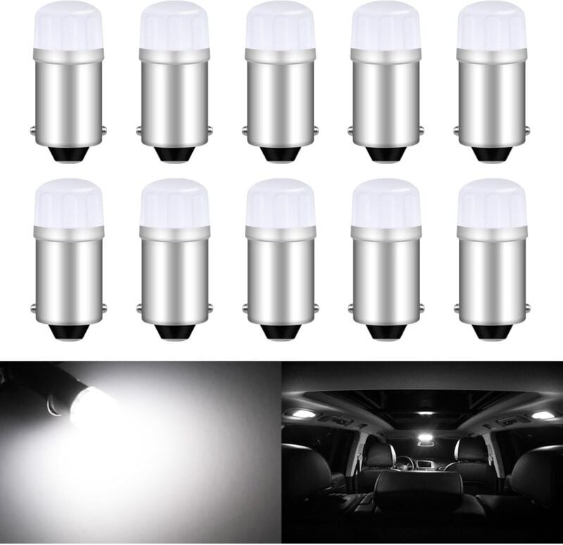Linghhang - 10 stücke) BA9S T11 53 T4W 64111 LED-Lampe 12 v, 2 smd 2835 Chips Weiß 6000 k Auto-LED-Lampe für Innenbeleuc...