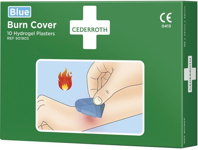 Hydrogelpflaster Burn Cover blau 10 Pflaster 74 x 45 mm - Cederroth