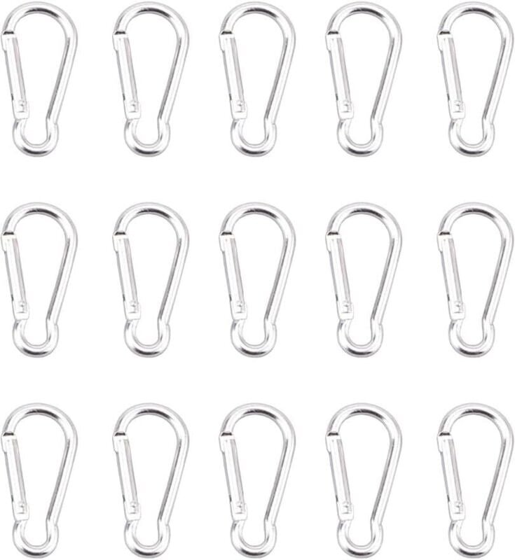 15 Stück kleine Karabiner, Aluminium-Karabiner, Schlüsselanhänger-Karabiner für Rucksack, Hundeleine, Camping, Wandern, ...