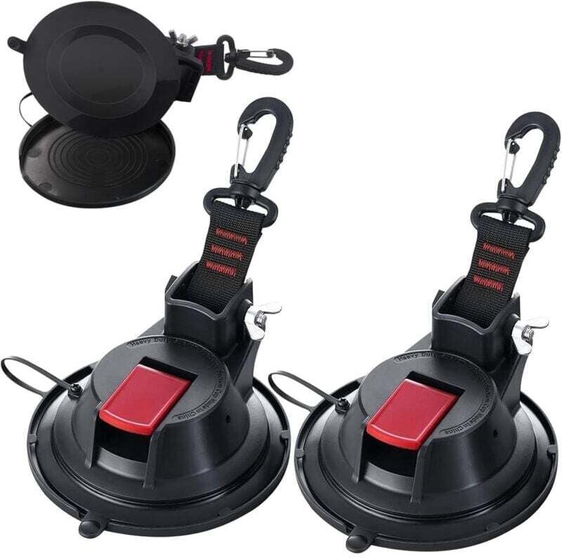 Stück Saugnapf-Anker mit großer Zurrhaken-Halterung, hält bis zu 30 kg, extra starke Anker-Saugnäpfe für Camping, Hausha...