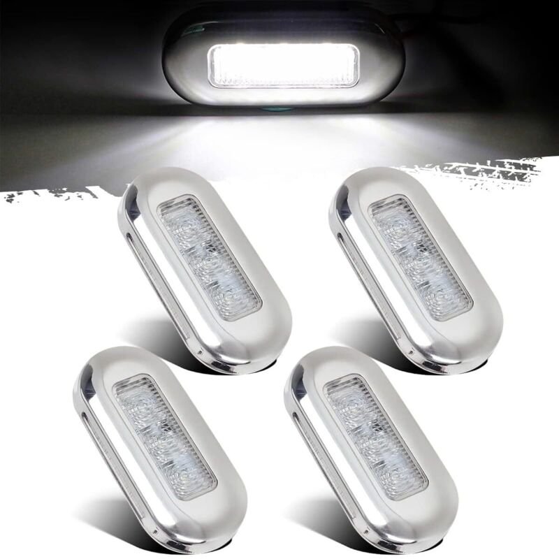 4 Unidades Luces LED Impermeables para Barcos, Iluminación Interior de Cortesía, 3 LED para Tablero Trasero, Luces de Ca...