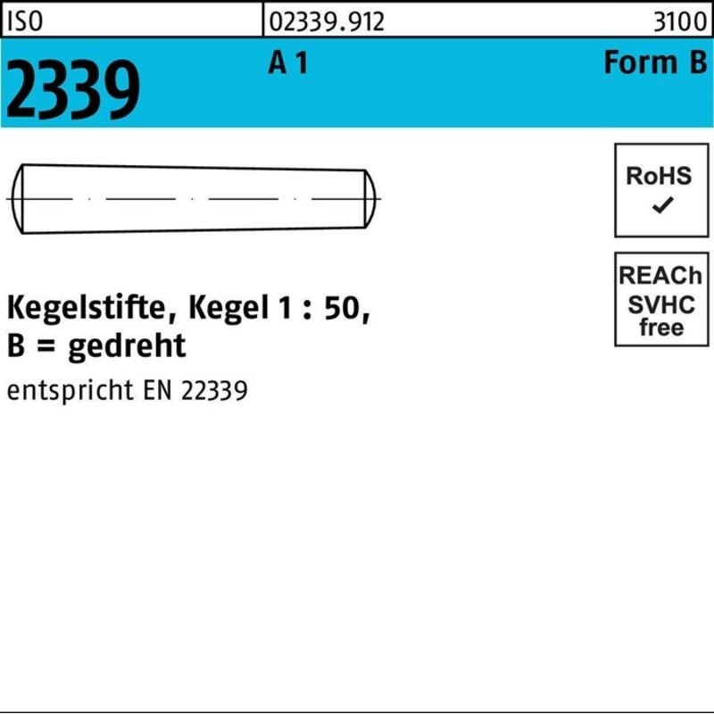 Kegelstift ISO 2339 gedreht 5 x 60 A 1 Kegel 1:50