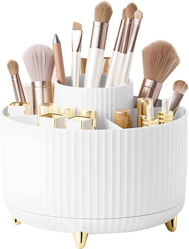 Aufbewahrungsbox für Make-up, Aufbewahrungsbox für Hautpflegeprodukte, Pinselorganizer, drehbarer Make-up-Organizer,
