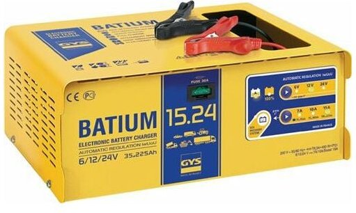 GYS Batterieladegerät (6 / 12 / 24 V / effektiv: 22 / arithmetisch: 7-10-15 A) - 024526