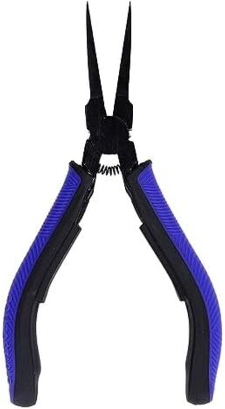 Flachzange, Spitzzange mit großer Reichweite, Backe aus Karbonstahl, TPR-Griff, Zange zur Schmuckherstellung, Flachzange...
