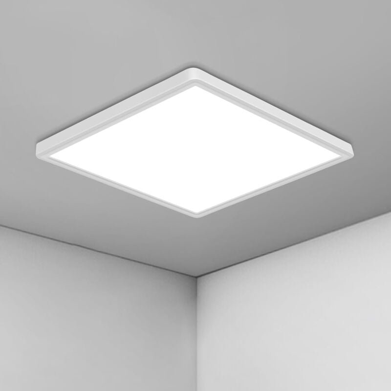 GOECO 36W LED-Deckenleuchte, ultradünne quadratische Deckenleuchte 30CM IP44, moderne Deckenleuchte 3240LM 6500K Kaltwei...