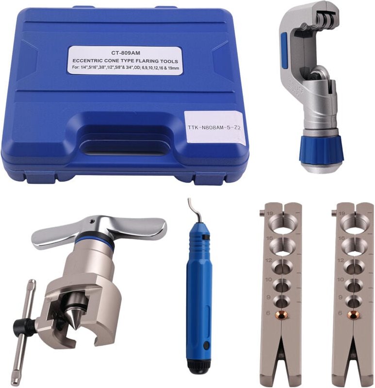 Klimaanlage Bördelgerät Bördelwerkzeug for Kupfer- & Alurohre 5-19mm 3/16"-3/4"