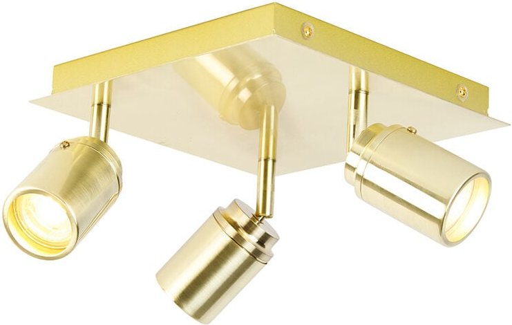 Moderner Badspot aus Messing quadratisch 3-flammig IP44 - Ducha