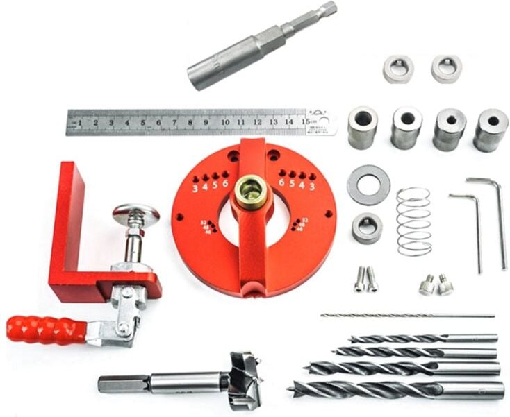 Tlily - Multifunktionales 35-mm-Scharniervorrichtungs-Kit, Bohranleitung für Holzbearbeitungslöcher