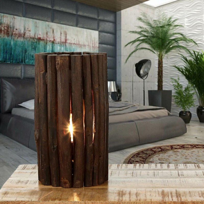 Licht-erlebnisse - Dekorative Tischlampe Treibholz 31 cm Handarbeit Tischleuchte Treibholz