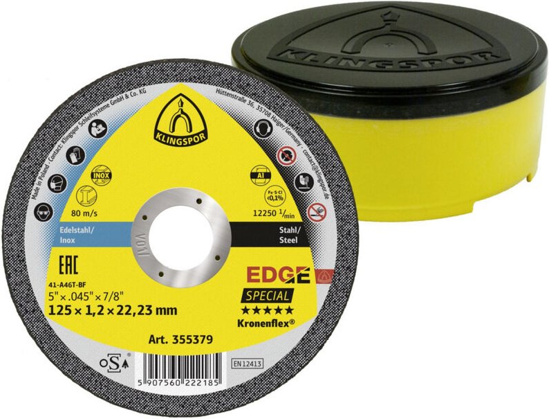 Klingspor EDGE Special 355379 Trennscheibe gerade 125 mm 25 St. Edelstahl, Stahl, Aluminium