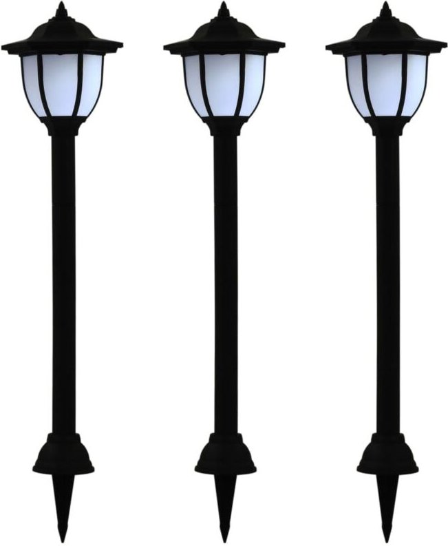 Outdoor Solarleuchten 3 Stück led Schwarz Vidaxl