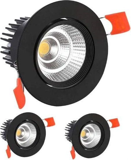 3 x LED-Einbaustrahler, 9 w COB-Deckeneinbauleuchte, Kaltweiß 6000 k, 900 lm, ac 220–240 v, Ra≥90, Ausschnitt 90–100 mm,...