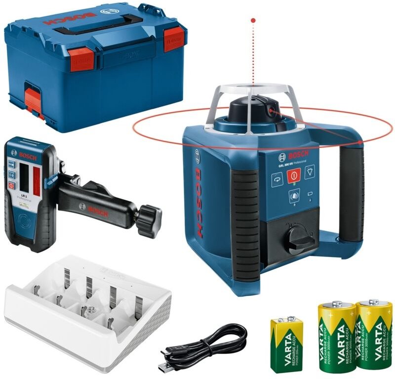 Bosch Rotationslaser grl 300 hv + Laser-Empfänger lr 1 + Varta in l-boxx 238