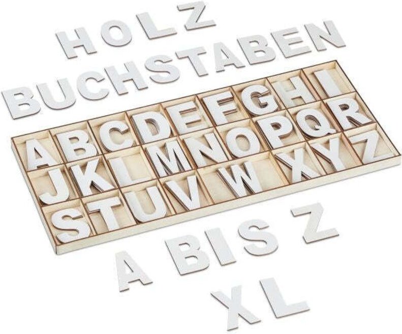 Xl buchstabenset aus holz 104 teile 88