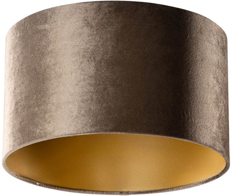 Samtlampenschirm Braun mit goldener Innenseite 35/35/20