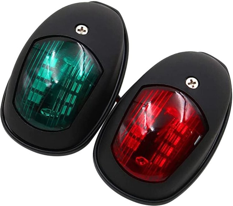 Tlily - Navigationslicht led Boot Seitenlicht Signallicht Signal Warnlicht Yachtlicht Schwarz