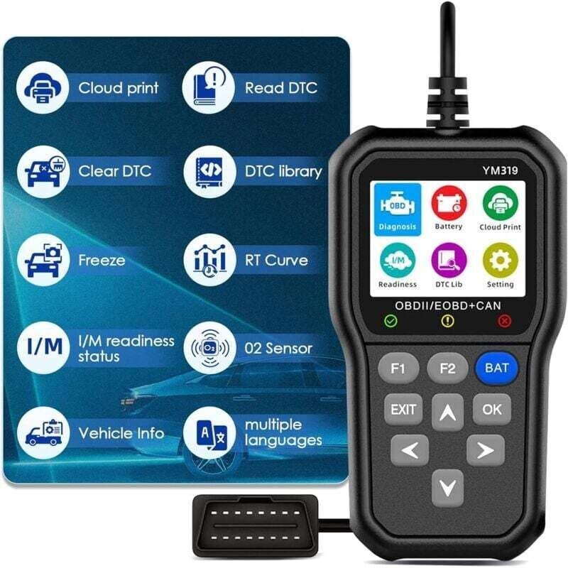 OBD-II-Codeleser, OBD2-Autodiagnosetool, OBD2-Diagnose, OBD2-Scanner, OBD-Diagnose, Lesen und Löschen von Motorfehlercod...