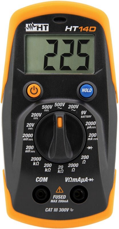 Ht Italia - ht Instruments HT14D Hand-Multimeter digital cat ii 600 v, cat iii 300 v Anzeige (Counts): 2000