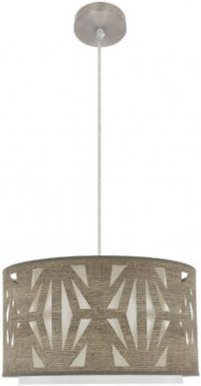 Fabrilamp - Nickel/Holz Pendelleuchte grau Modell Katerina 1xE27 Dimmbar