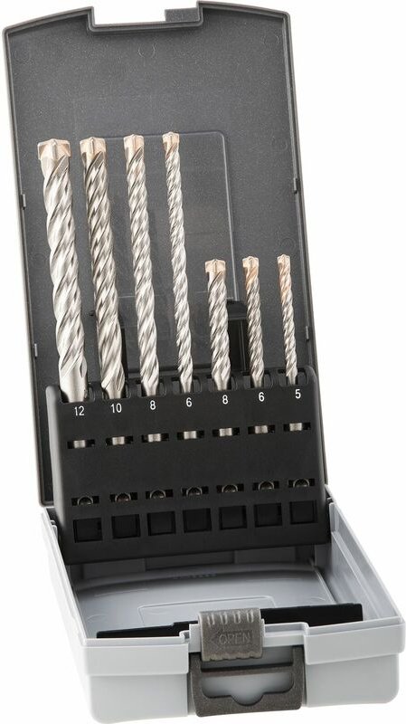Force x Box SDS-Plus Hammerbohrer Satz Bohrer ø 6/8/10 mm hm 7-teilig - Alpen