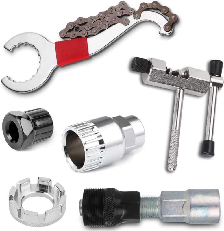 6er-Pack langlebiges Multifunktions-Fahrrad-Kassetten-Entfernungswerkzeug, Fahrrad-Reparatur-Werkzeug-Set für den Ausbau...
