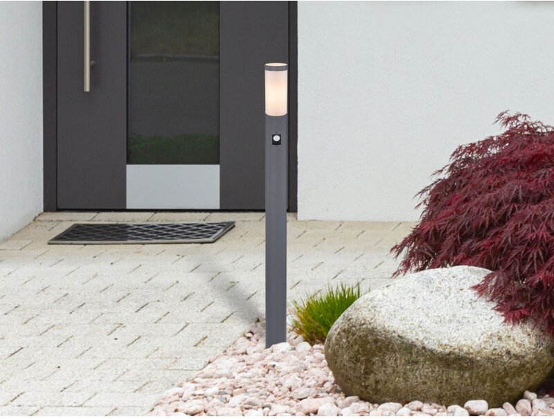 Wegeleuchte boston mit Bewegungsmelder in Anthrazit & Opal, Höhe 110cm