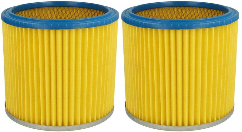 2x Faltenfilter kompatibel mit Aqua Vac Plus 1000, 1001, 740m Staubsauger - Patronenfilter, Blau Gelb - Vhbw