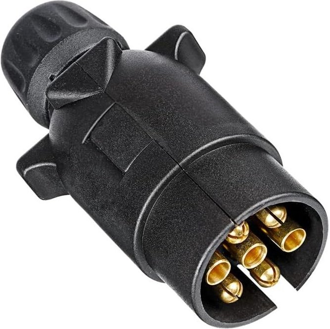 7-poliger Anhängerstecker, 12 v wasserdichter 7-poliger Anhängersteckdosenstecker, für Wohnwagen, Wohnmobil, Auto, Boot ...