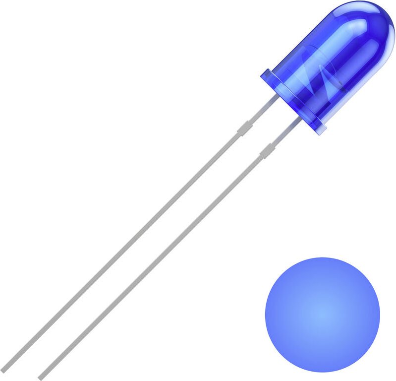 Quadrios - 2111O156 led bedrahtet Blau Rund 5 mm 1300 mcd 30 ° 20 mA 3 v