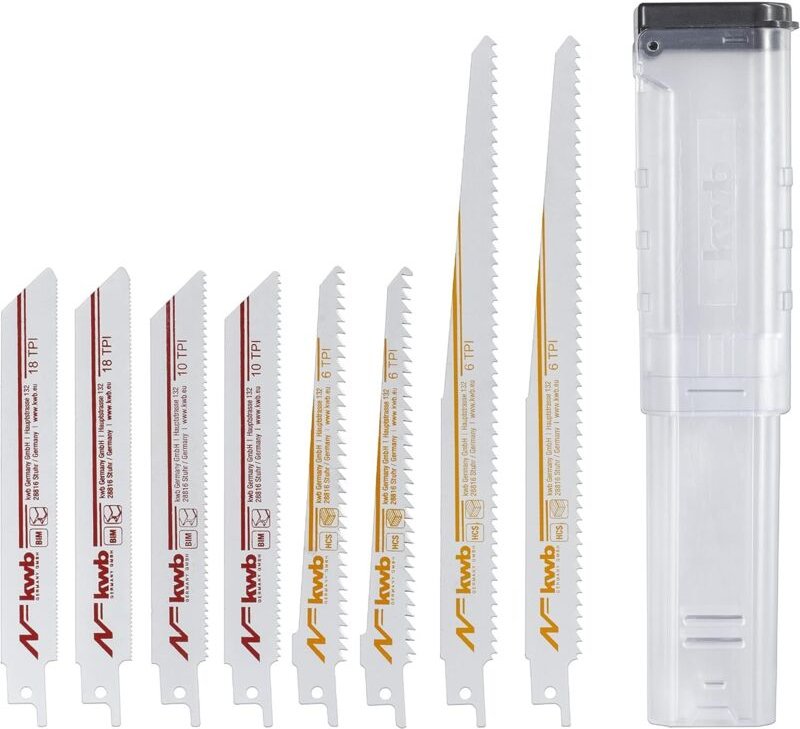 KWB - je 4 x Bi Säbel Set 8-teilig Recriprosägen, Holz-und Metall-Sägeblätter mit Universal-Schaft, geeignet für alle El...